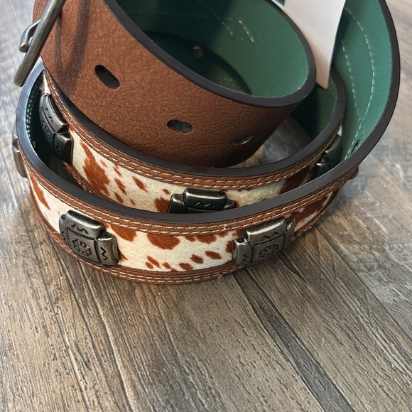 Catchfly Western Hair Hide, silver-tone cross Conchos,removable buckle - Picture 3 of 11